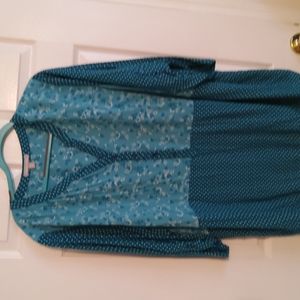 4 for $20. 3x mixed print top, green and white